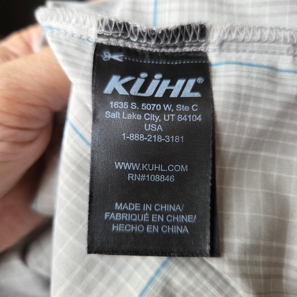 KUHL Eluxur‎ Mens XL Plaid Short Sleeve Button Up Shirt Lightweight Outdoor - Picture 9 of 11